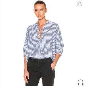 Nili Lotan Shiloh Lace Up Top